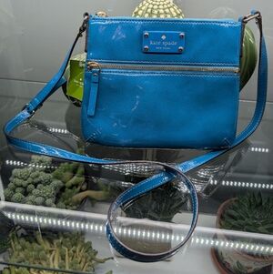 Kate Spade NWT Blue Patent Leather Crossbody Bag